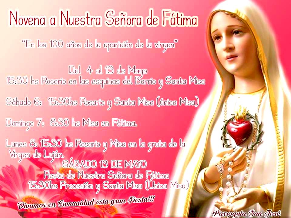 Novena a Nuestra Señora de Fátima.