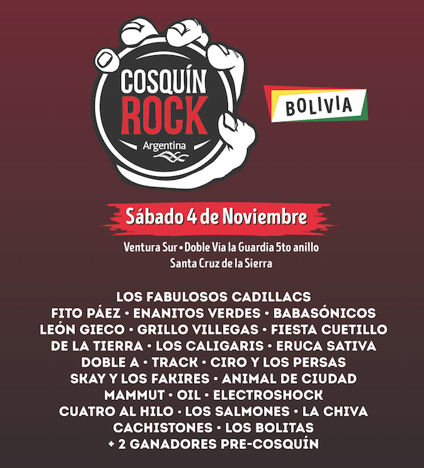 Se viene el Cosquín Rock Bolivia 2017