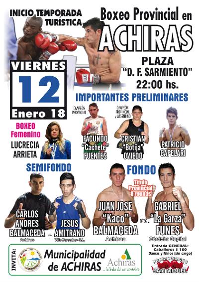 Se viene el “Boxeo provincial en Achiras”
