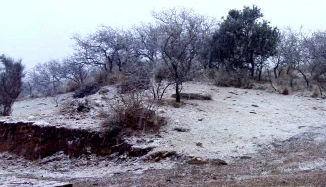 Agosto se despide con nieve y frío polar en el sur de Córdoba