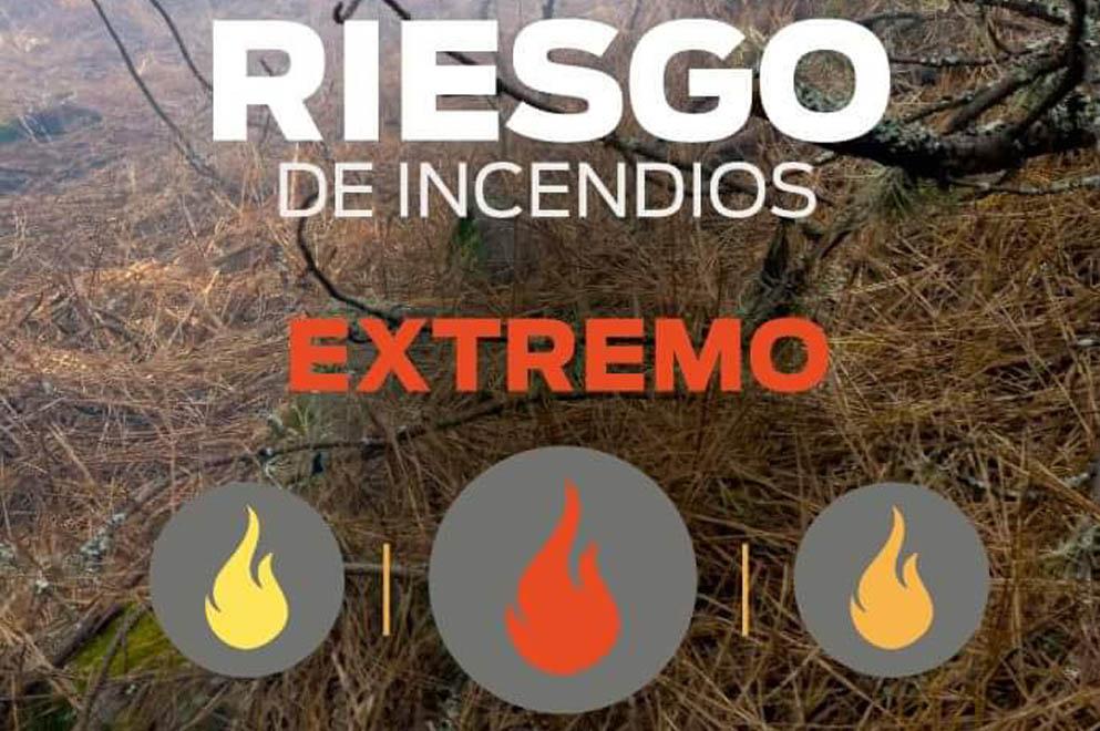 El riesgo de incendios forestales se mantiene EXTREMO