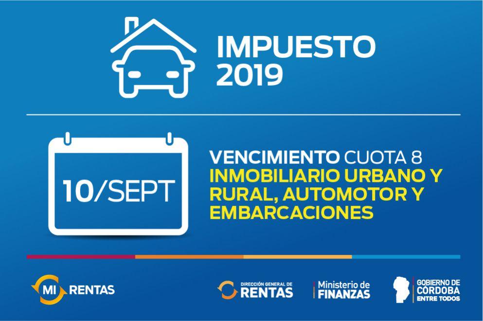 Rentas: el próximo martes vence la cuota 8
