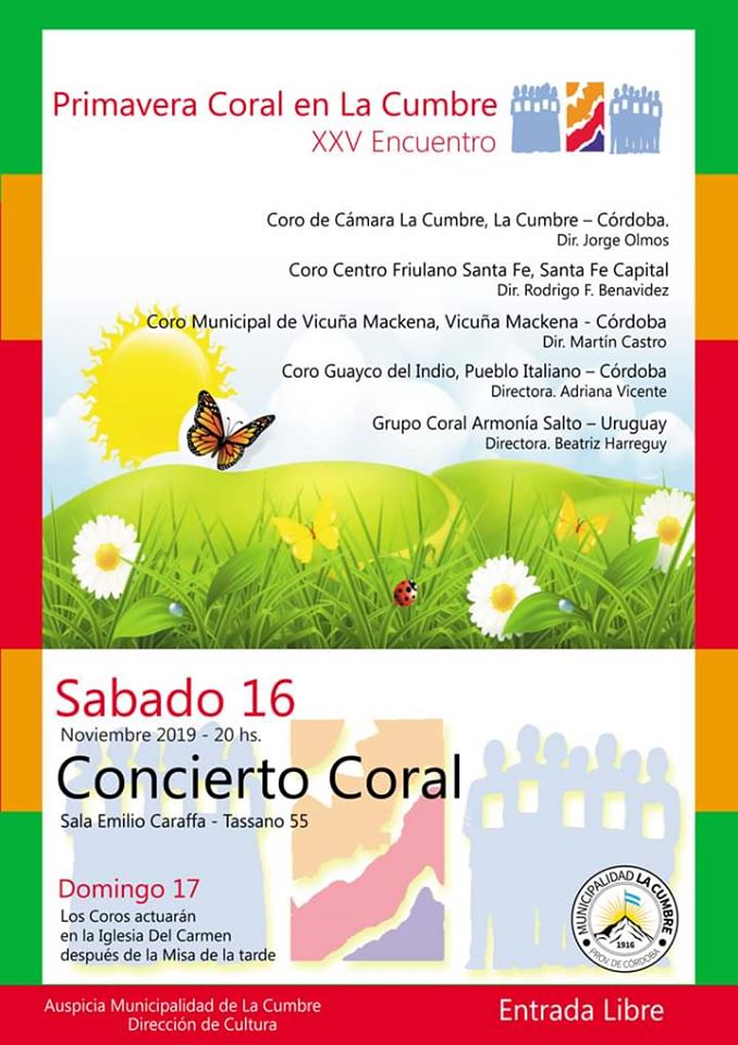 El Coro Municipal de Mackenna se presentará este fin de semana en La Cumbre