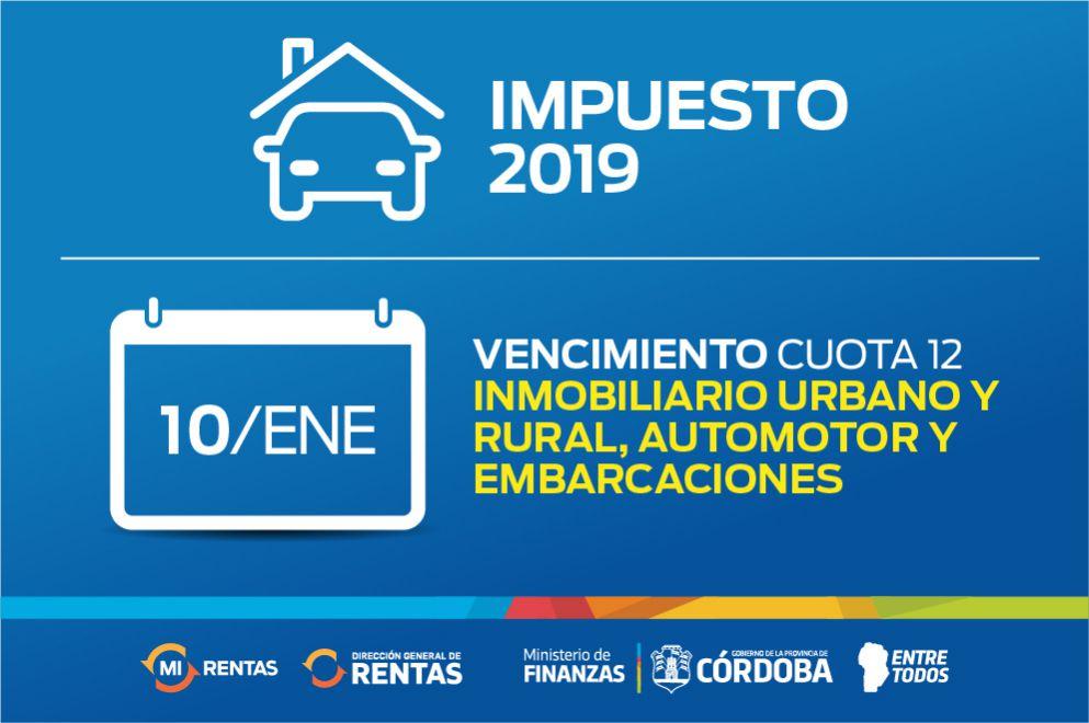 Rentas: el viernes 10 vence la última cuota de los impuestos 2019