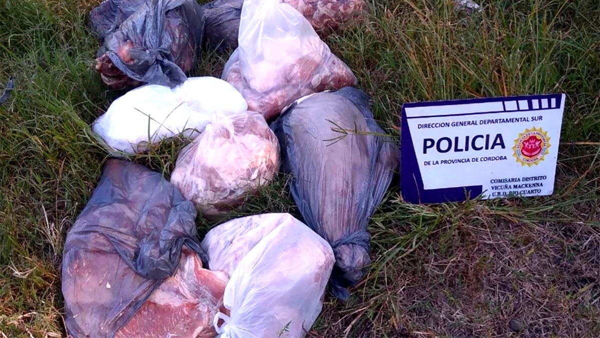 CUARENTENA: En Mackenna la Policía decomisó 30 kilos de carne porcina