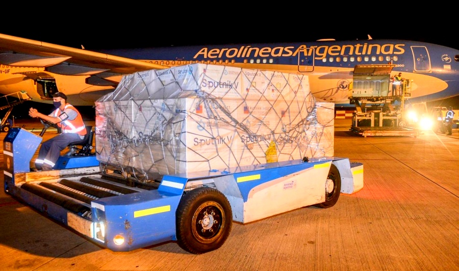 Con un nuevo arribo, la Argentina suma casi 9 millones de dosis de vacunas