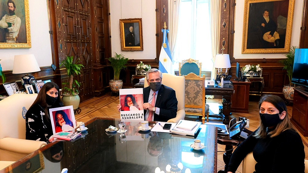 El presidente Alberto Fernández recibió a la mamá de Guadalupe