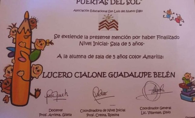 6 meses sin Guadalupe: su familia recibió el diploma del jardín de la nena desaparecida