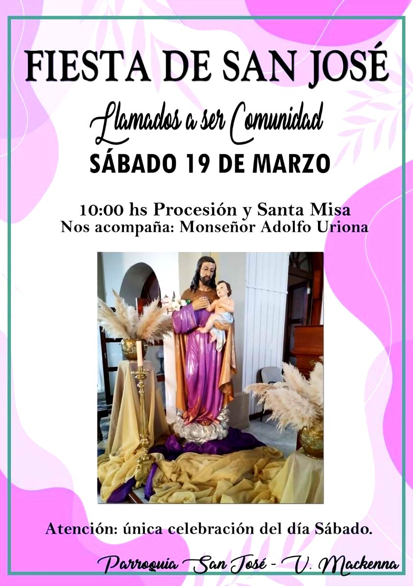 Mackenna celebró el Día de su Patrono San José con la  presencia del Obispo Uriona