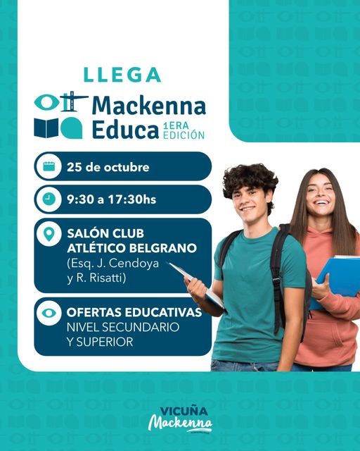 El martes 25 se realizará el evento Mackenna Educa
